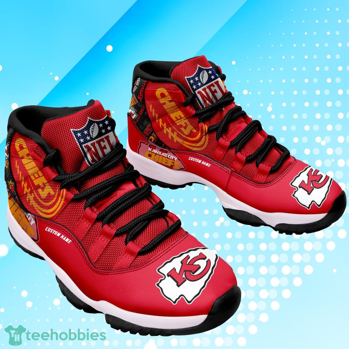 Custom Name Kansas City Chiefs Jordan 13 Sneaker Shoes - Banantees