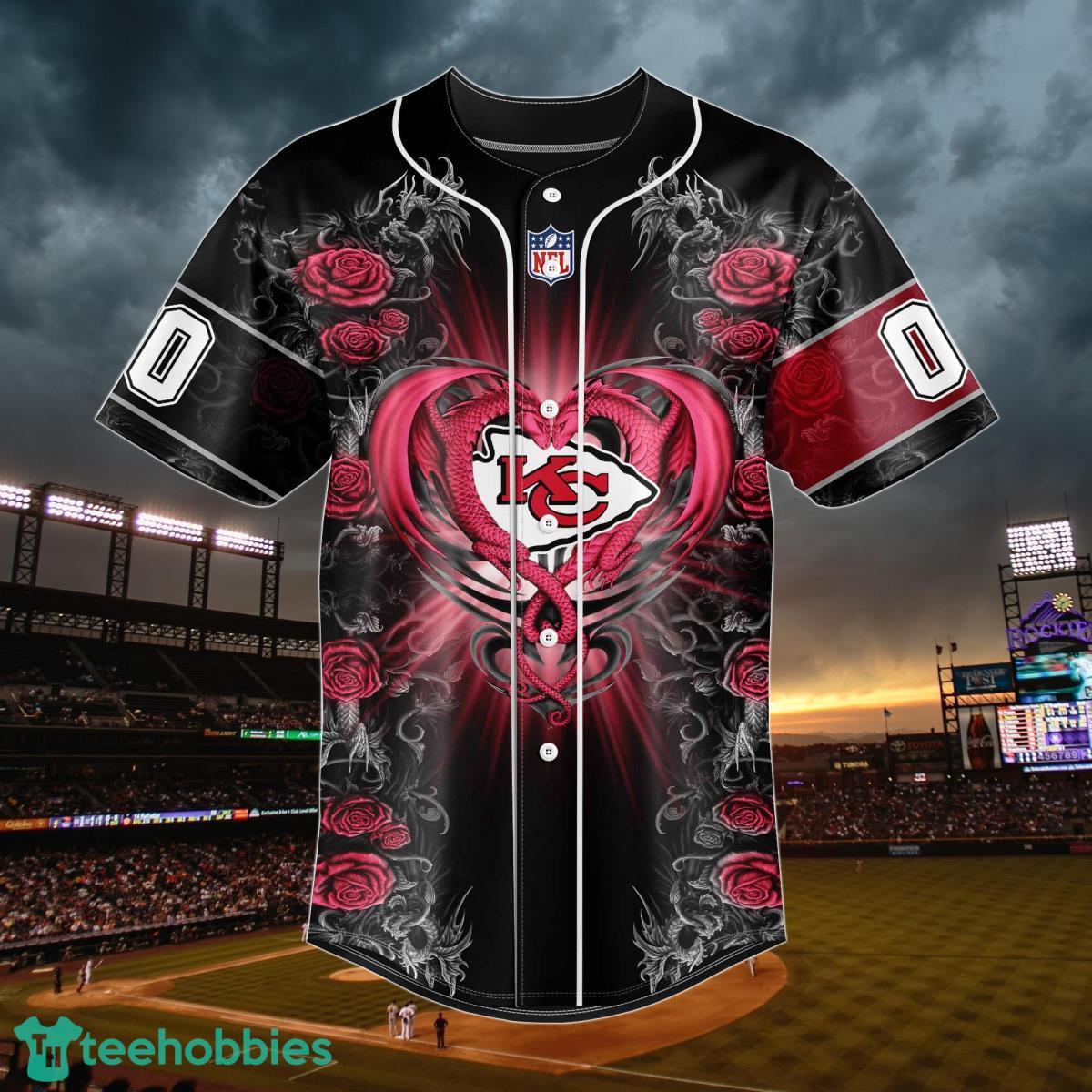 Kansas City Chiefs Logo Baseball Jersey Nfl Football Custom Shirt Dragon Kc  Chiefs - Best Seller Shirts Design In Usa