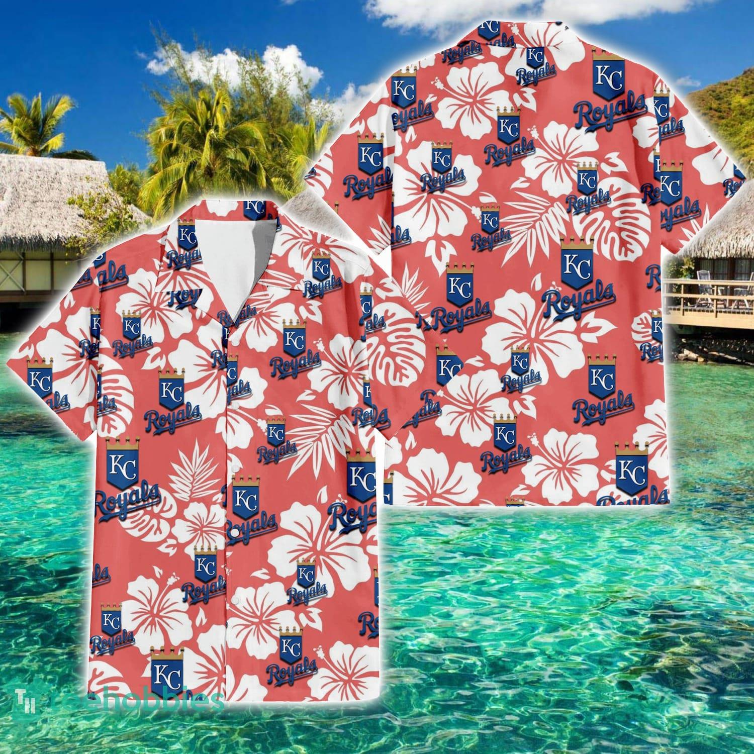 Kansas City Royals Flower Pattern Light Blue Short Sleeve 3D Hawaiian Shirt