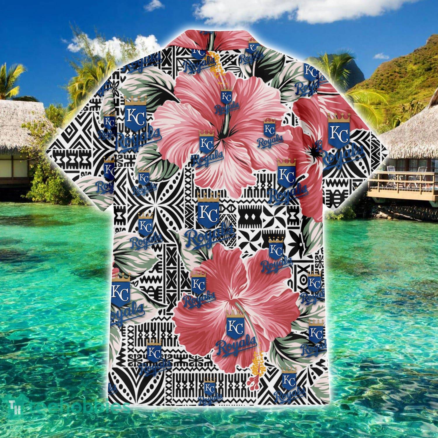 Kansas City Royals White Hibiscus Floral Tropical 3D Hawaiian