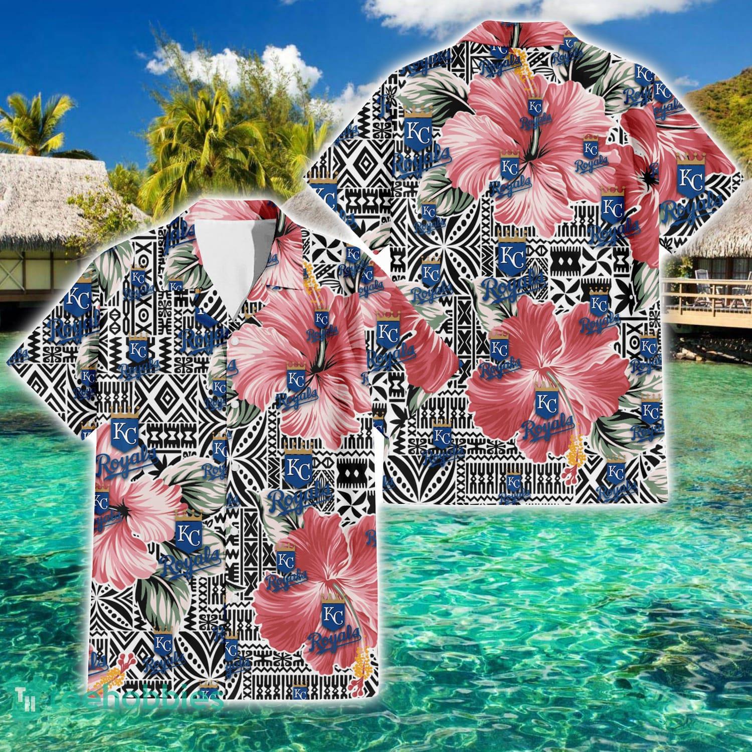 Kansas City Royals White Porcelain Flower Pink Hibiscus All Over Printed 3D  Hawaiian Shirt - Freedomdesign