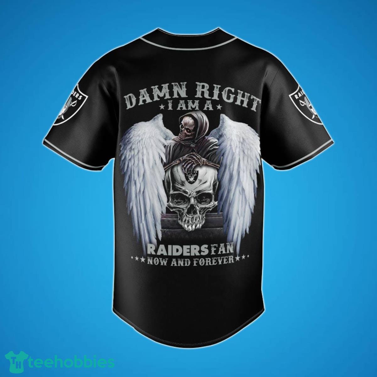 Las Vegas Raiders Damn Right Skull NFL Custom Name & Number Baseball Jersey  Shirt Fans