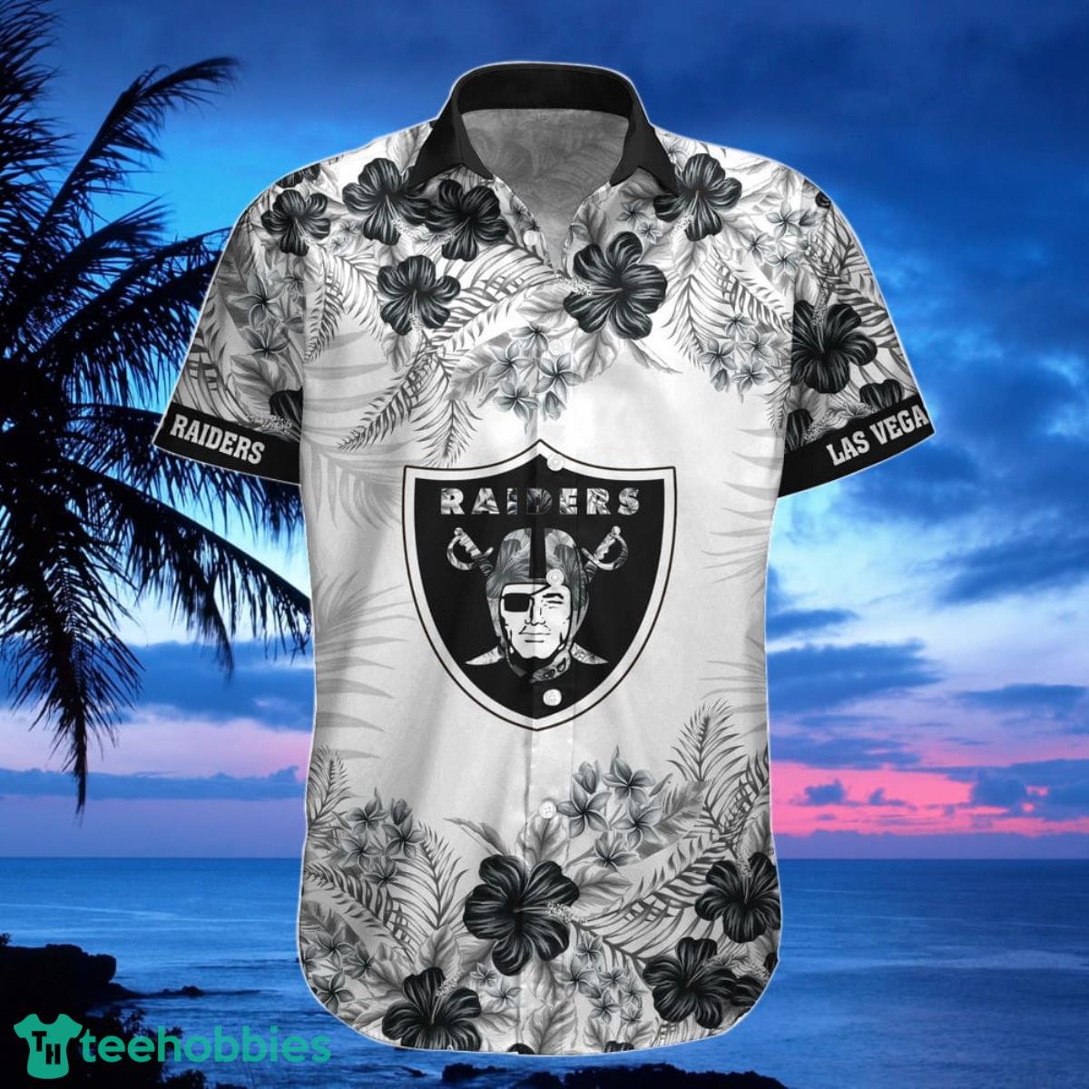 Las Vegas Raiders Hawaiian Shirt, Shorts, Combo Hawaiian Shirt And Shorts Best Gift For Men And Women Fans Product Photo 2