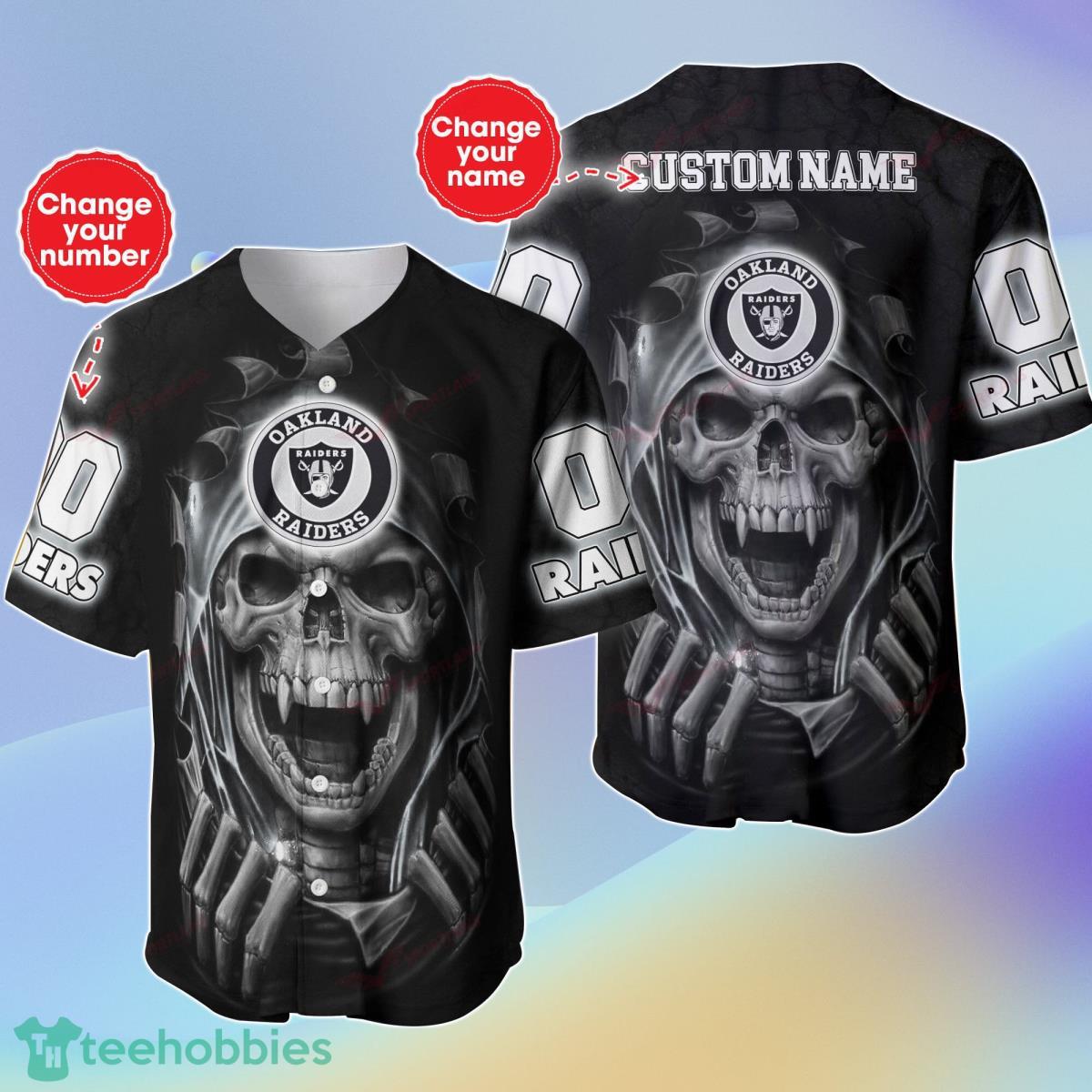 Las Vegas Raiders-NFL BASEBALL JERSEY CUSTOM NAME AND NUMBER Impressive Gift For Men And Women FansImpressive Gift For Men And Women Fans Product Photo 1