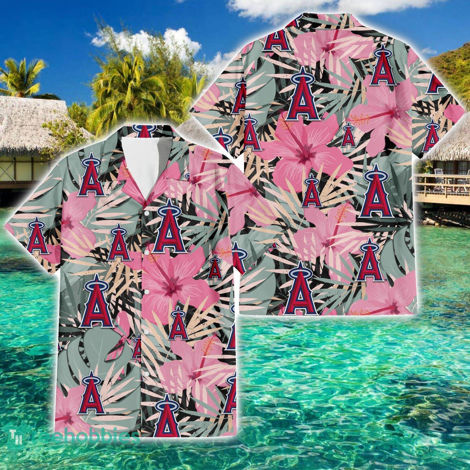 Los Angeles Angels Big Hibiscus Pattern Aloha Hawaiian Shirt Summer Gift Product Photo 1