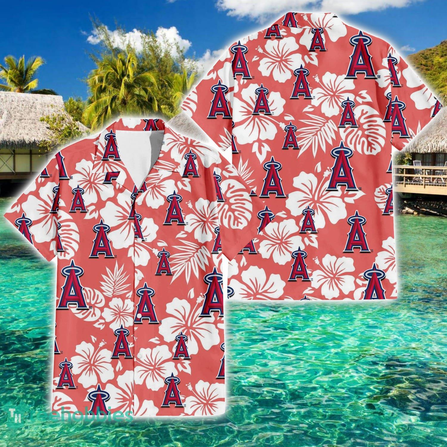 Los Angeles Angels Logo Pattern Floral 3D Hawaiian Shirt Summer Gift For Men And Women Product Photo 2