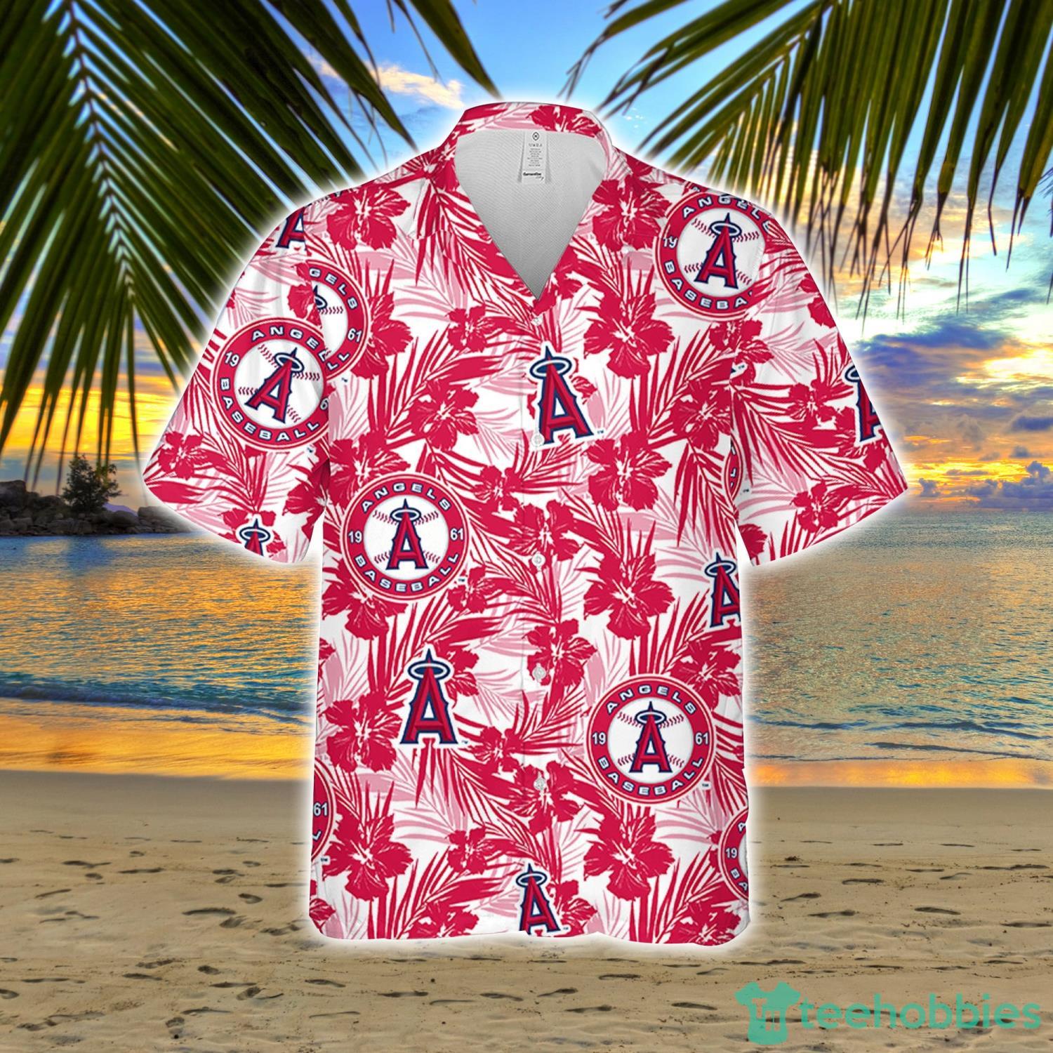 Anaheim Angels Tropical Flower Hawaiian Shirt And Short