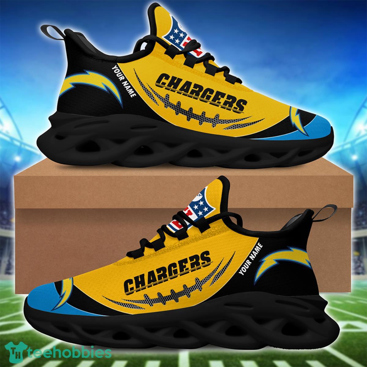 Los Angeles Chargers Personalized Name NFL Max Soul Shoes Men And Women For Fans Product Photo 2