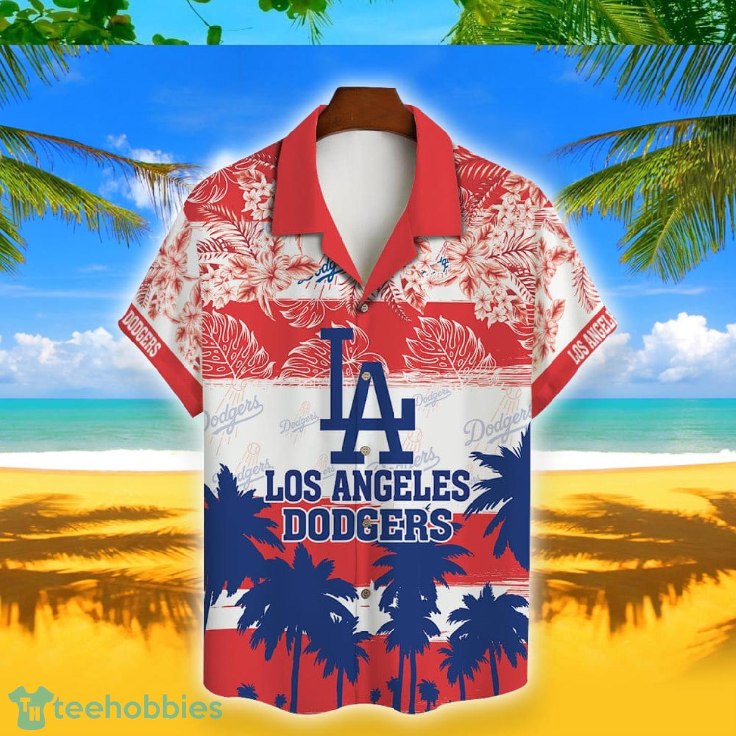 Los Angeles Dodgers Tropical Big Red Flower Hawaiian Shirt For Men And Women