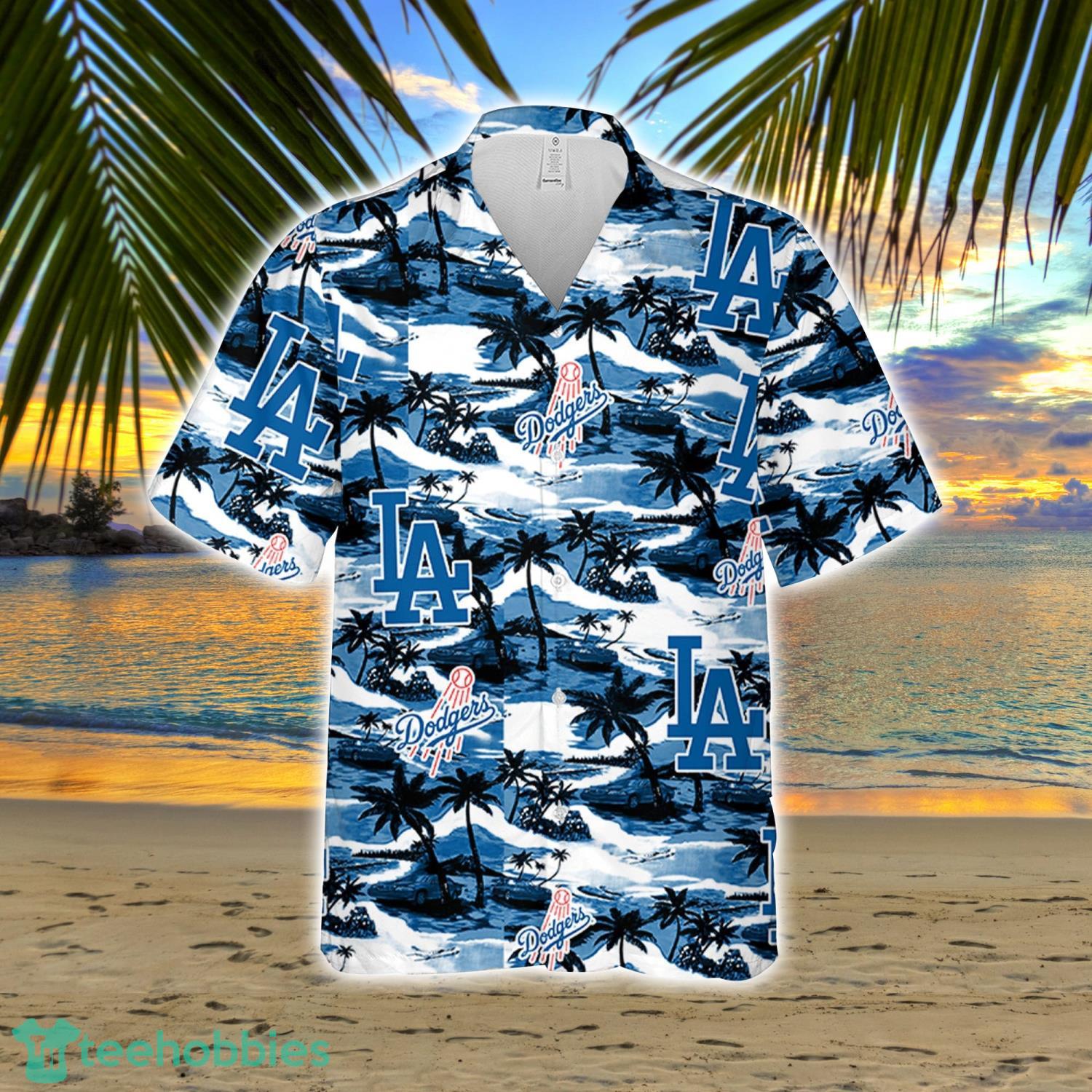 Los Angeles Dodgers Vintage Sea Island Pattern Hawaiian Shirt And Shorts  Gift For Summer