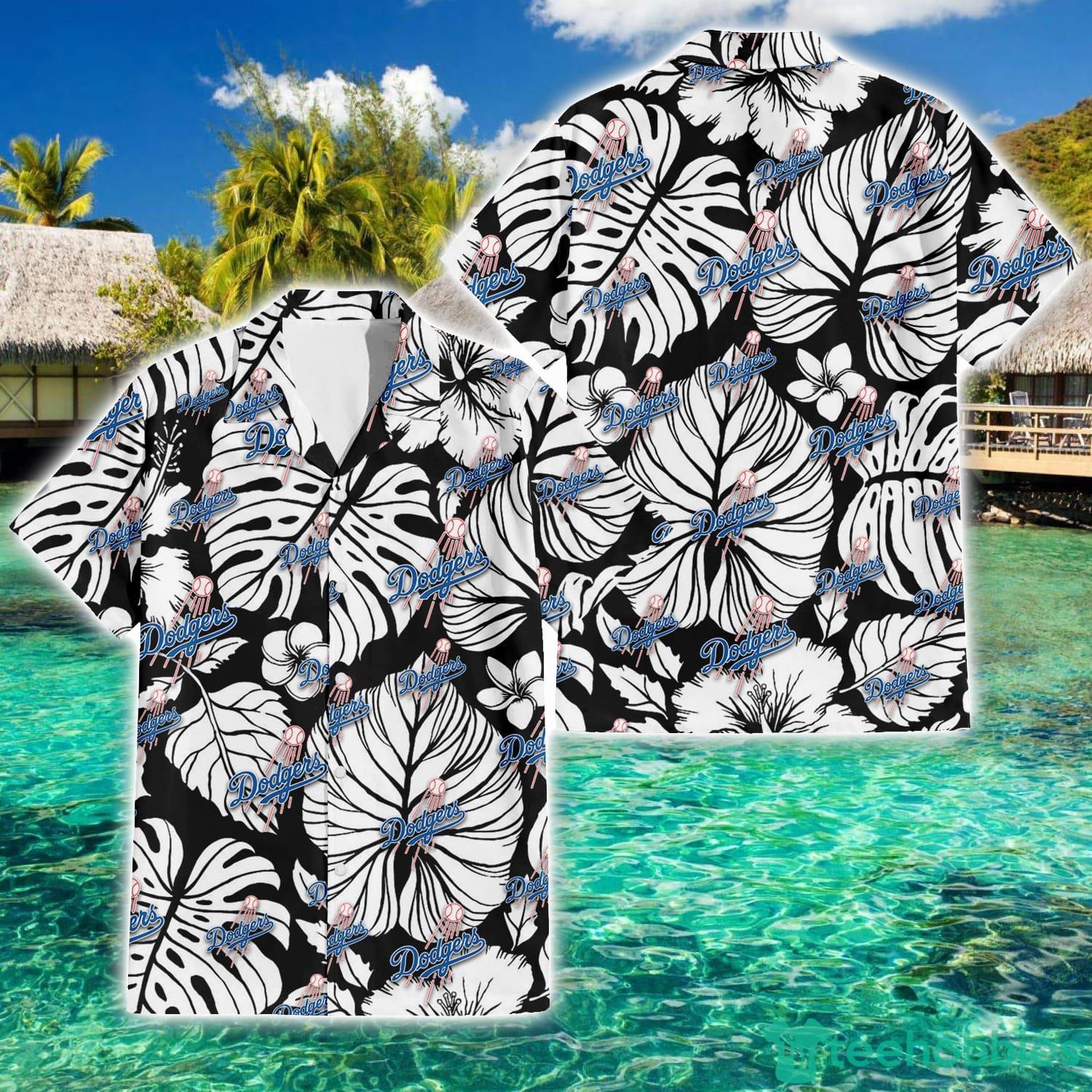 Los Angeles Dodgers White Hibiscus Floral Tropical 3D Hawaiian Shirt For Men  And Women