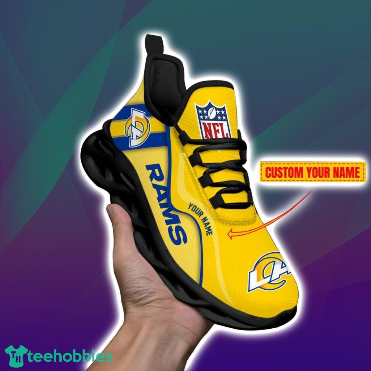 NFL Los Angeles Rams Custom Name Blue Yellow Max Soul Shoes V2