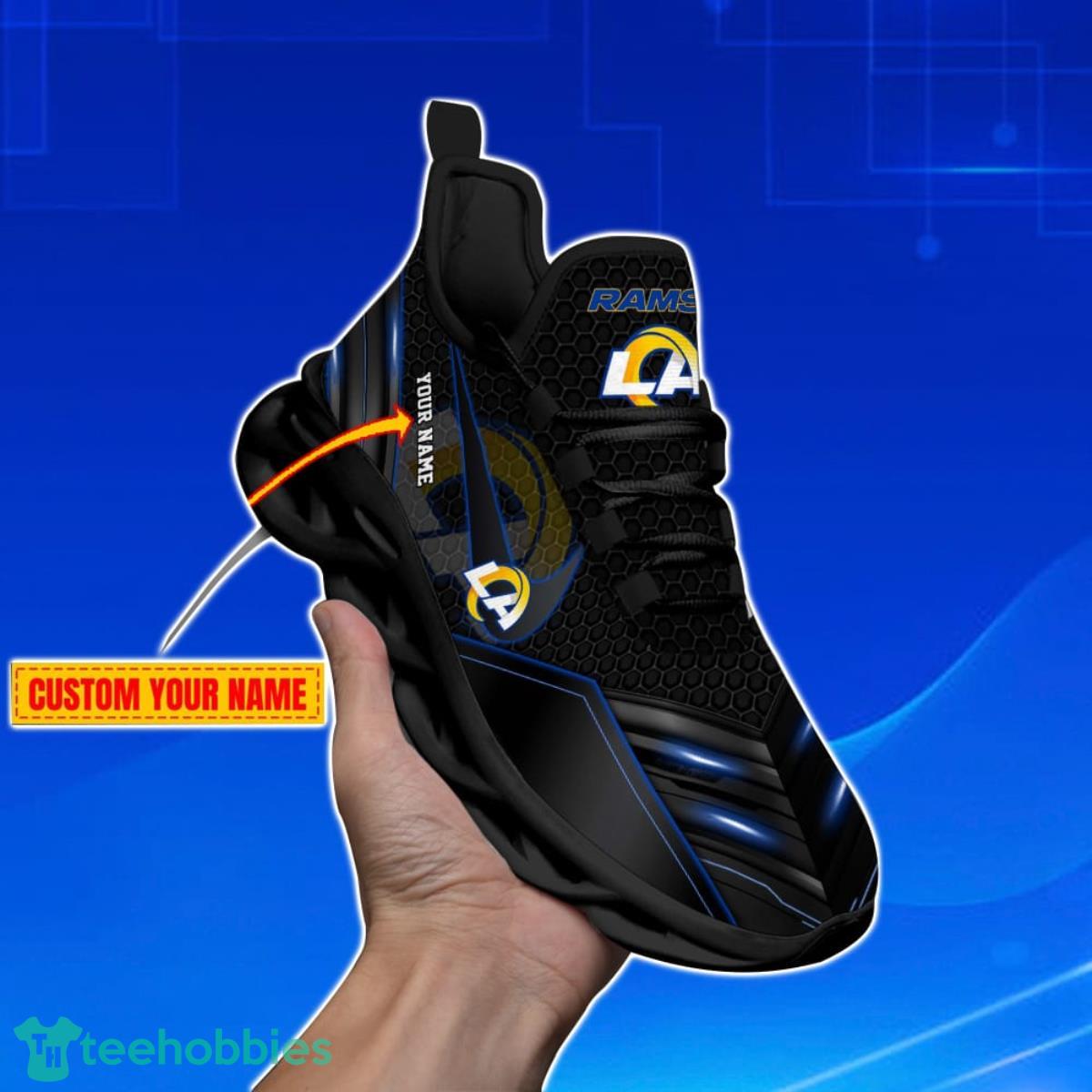 Los Angeles Rams-Personalized NFL Neon Light Max Soul Shoes Best Gift For Men And Women Fans Product Photo 2