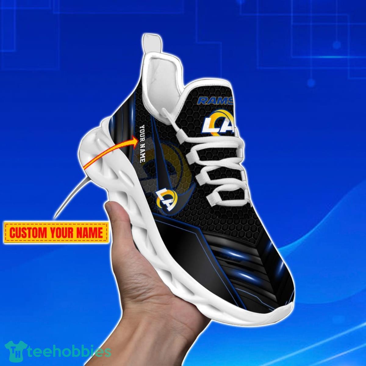 Los Angeles Rams-Personalized NFL Neon Light Max Soul Shoes Best Gift For Men And Women Fans Product Photo 1