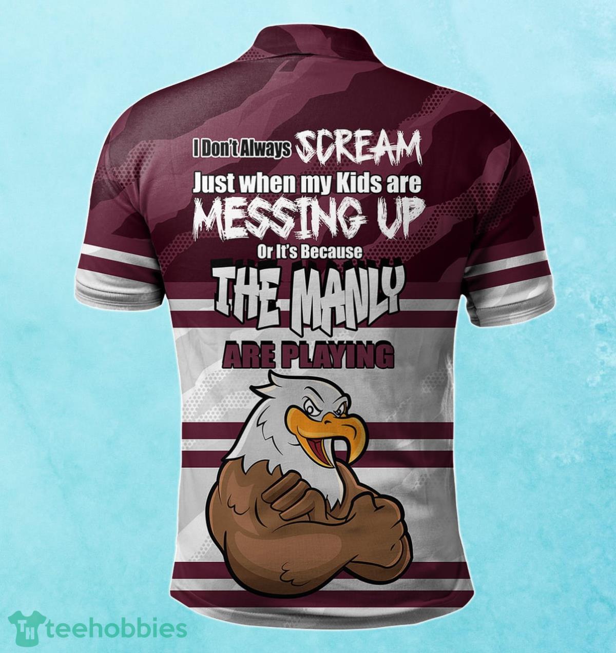 Manly Warringah Sea Eagles Custom Name Father's Day NRL Custom Polo Shirt  Best Gift For Fans