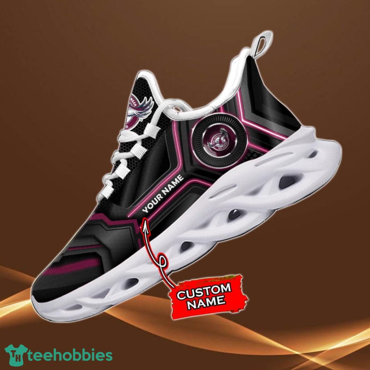 Manly Warringah Sea Eagles NRL 2023 Custom Name Max Soul Sneaker Best Gift For Men And Women Fans Product Photo 1