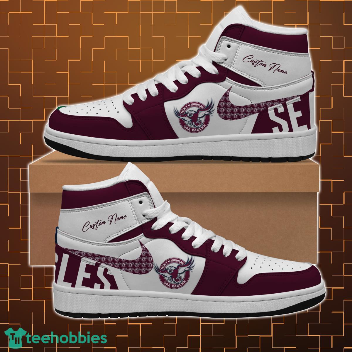 Manly Warringah Sea Eagles NRL Air Jordan Hightop Shoes Custom Name For fans Product Photo 1
