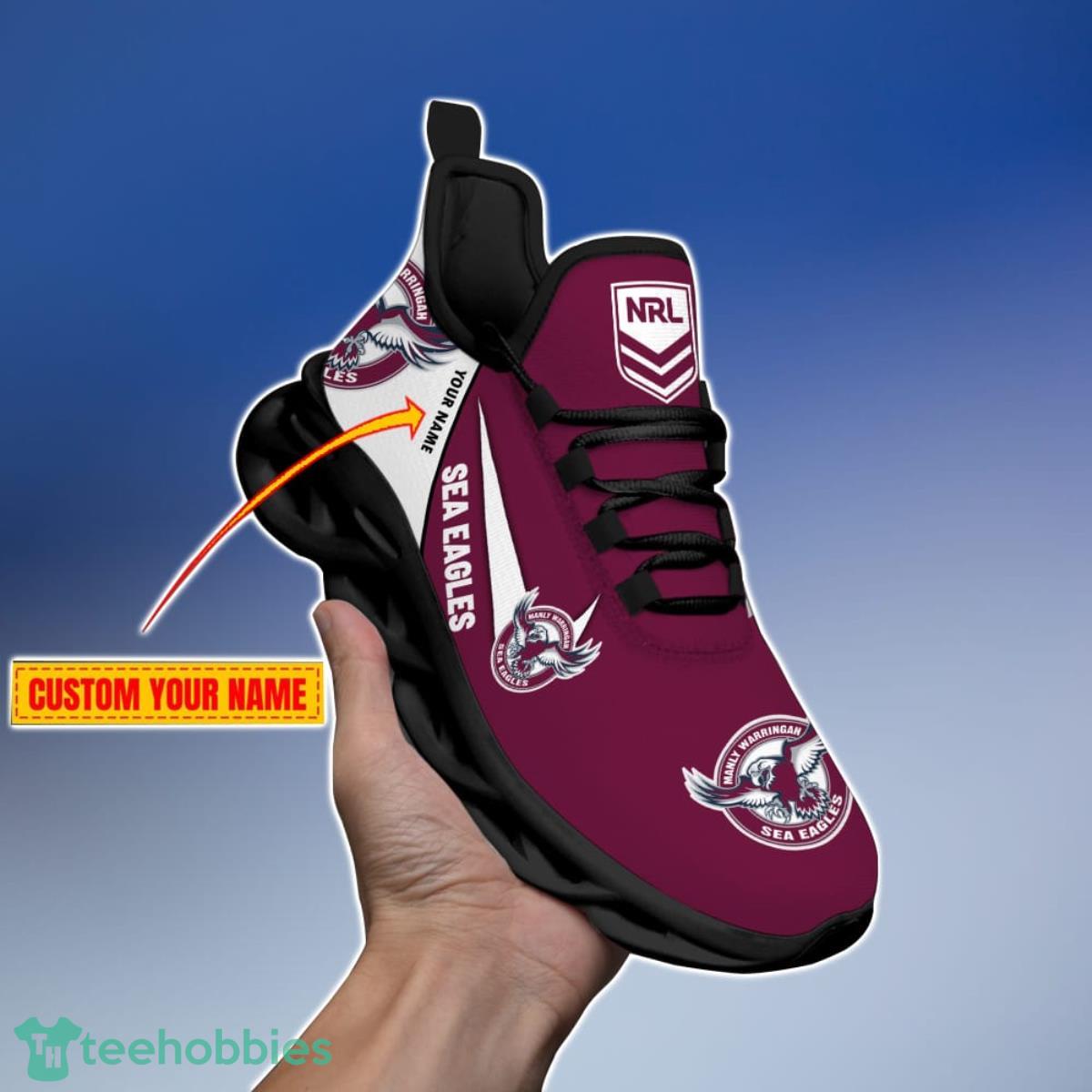 Manly Warringah Sea Eagles Personalized Name NRL Max Soul Shoes Gift Fans Product Photo 1