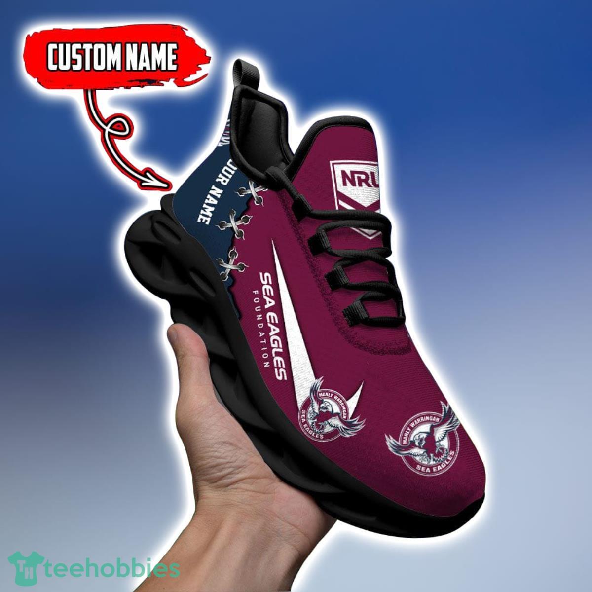 Manly Warringah Sea Eagles Personalized Name NRL Premium Luxury Max Soul Shoes Best Gift For Fans Product Photo 1