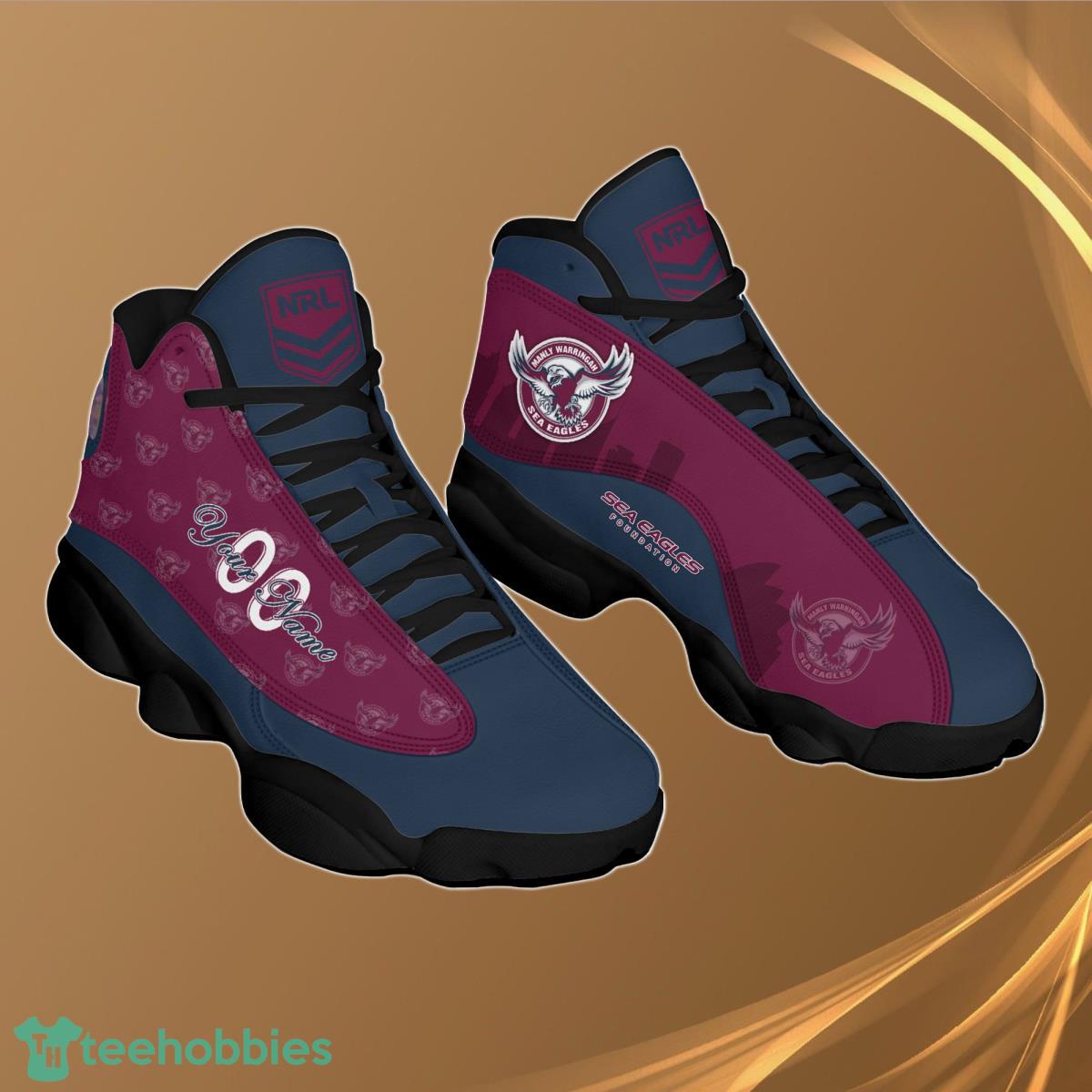 Manly Warringah Sea Eagles Personalzied Name NRL Air Jordan 13 Shoes Best Gift Fans Product Photo 2