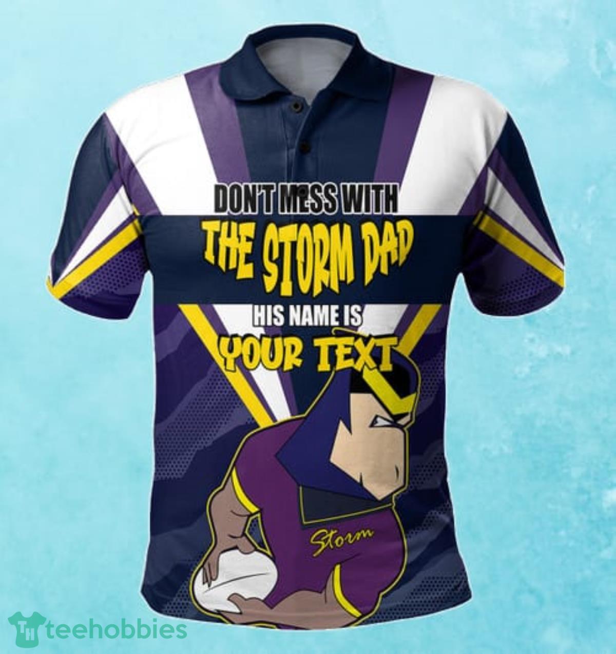 Melbourne Storm Custom Name Father’s Day NRL Custom Polo Shirt Best Gift For Fans Product Photo 1