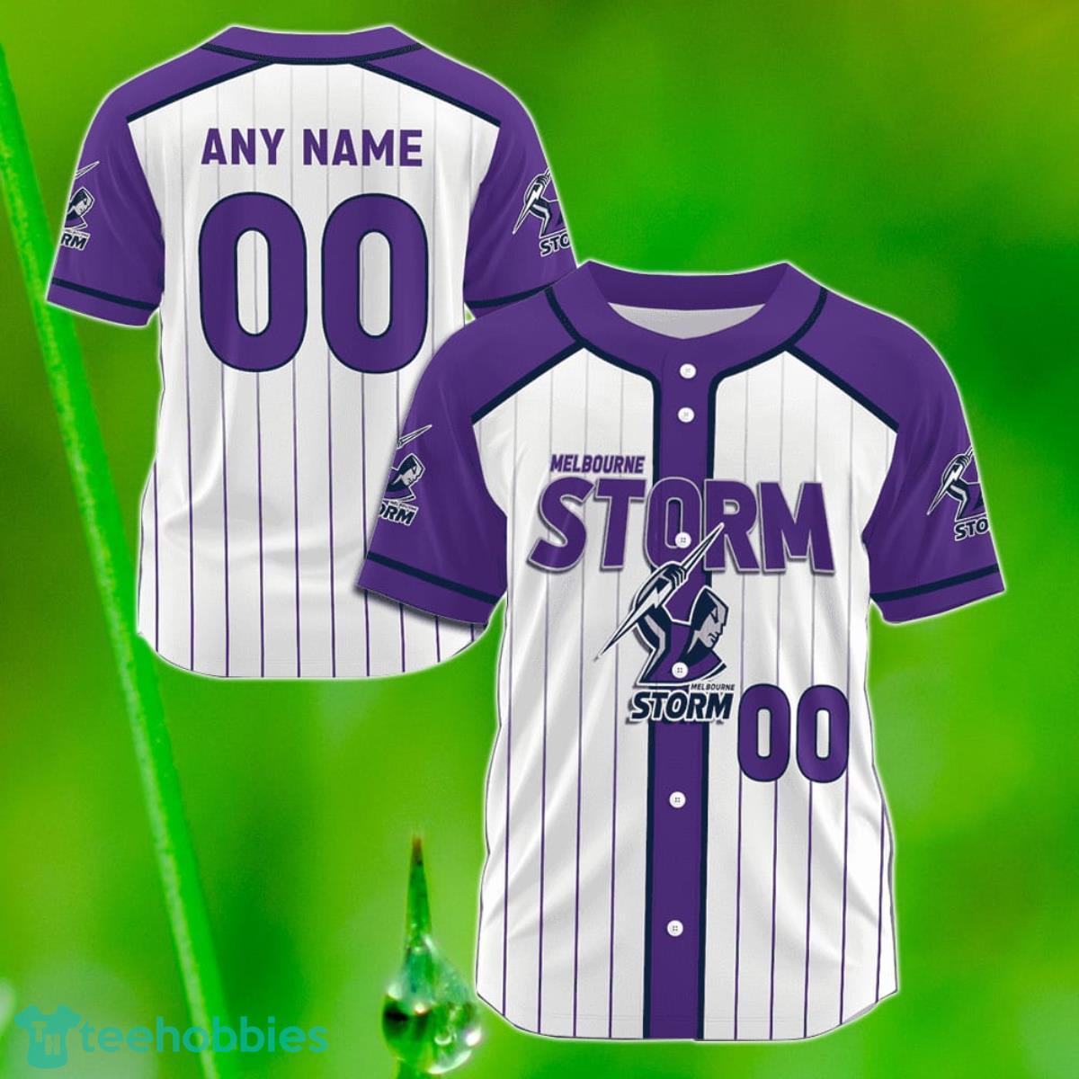 Melbourne Storm Custom Name & Number NRL Baseball Jersey Best Gift For Men And Women Fans Product Photo 1