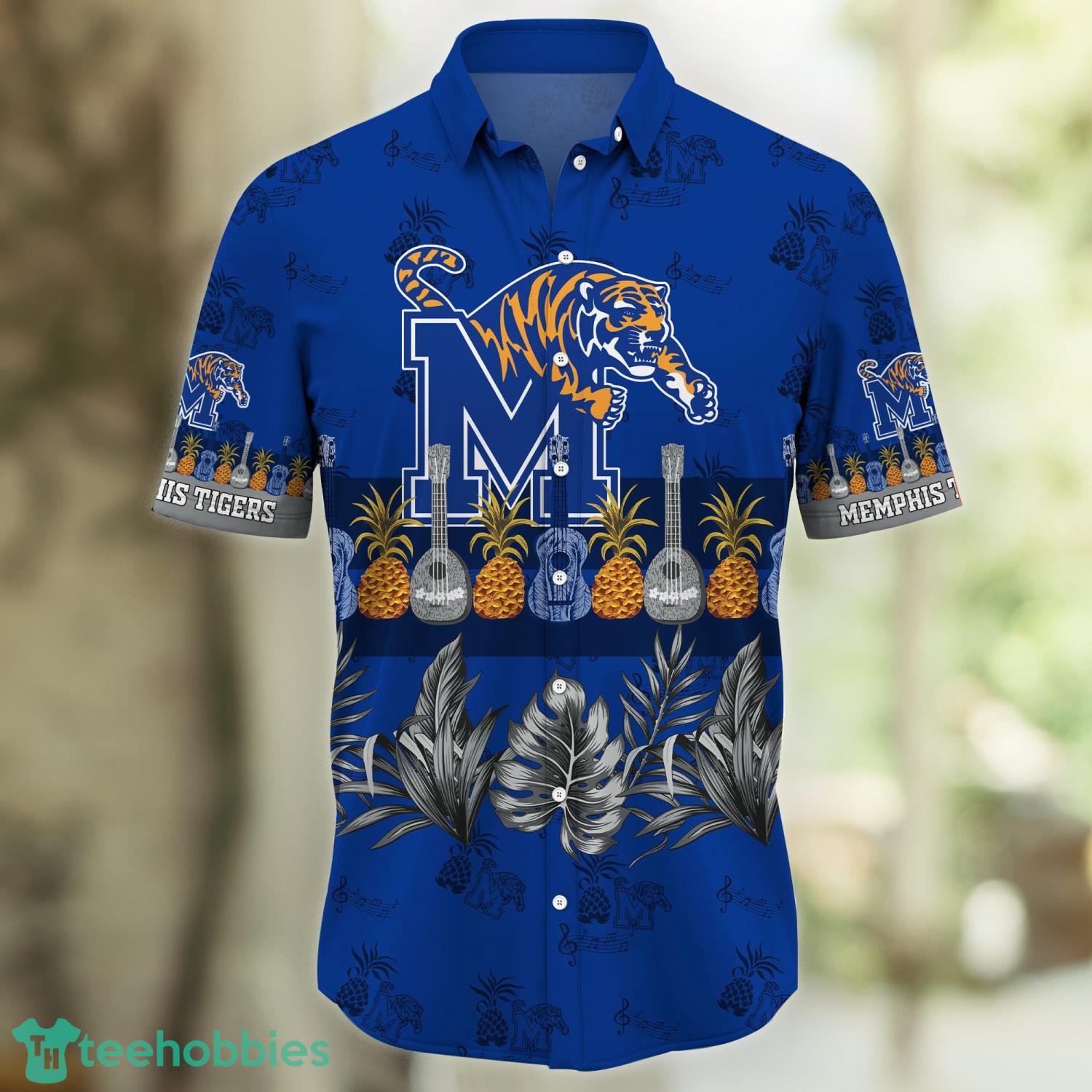 Memphis Tigers Summer Hawaiian Shirt, With Tropical Flower Pattern for Fans  - Bluefink