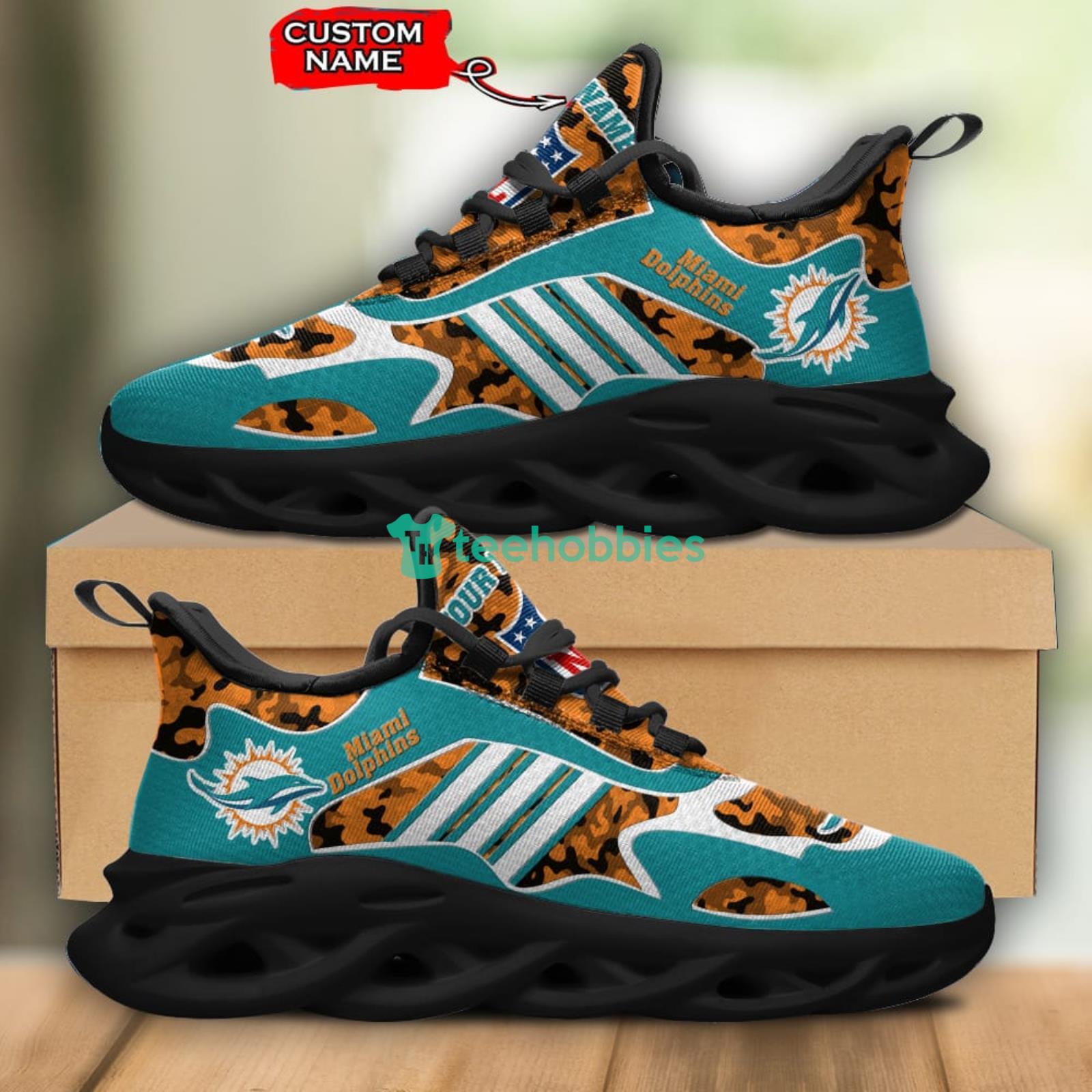 Miami Dolphins Custom Name Men And Women Max Soul Shoes