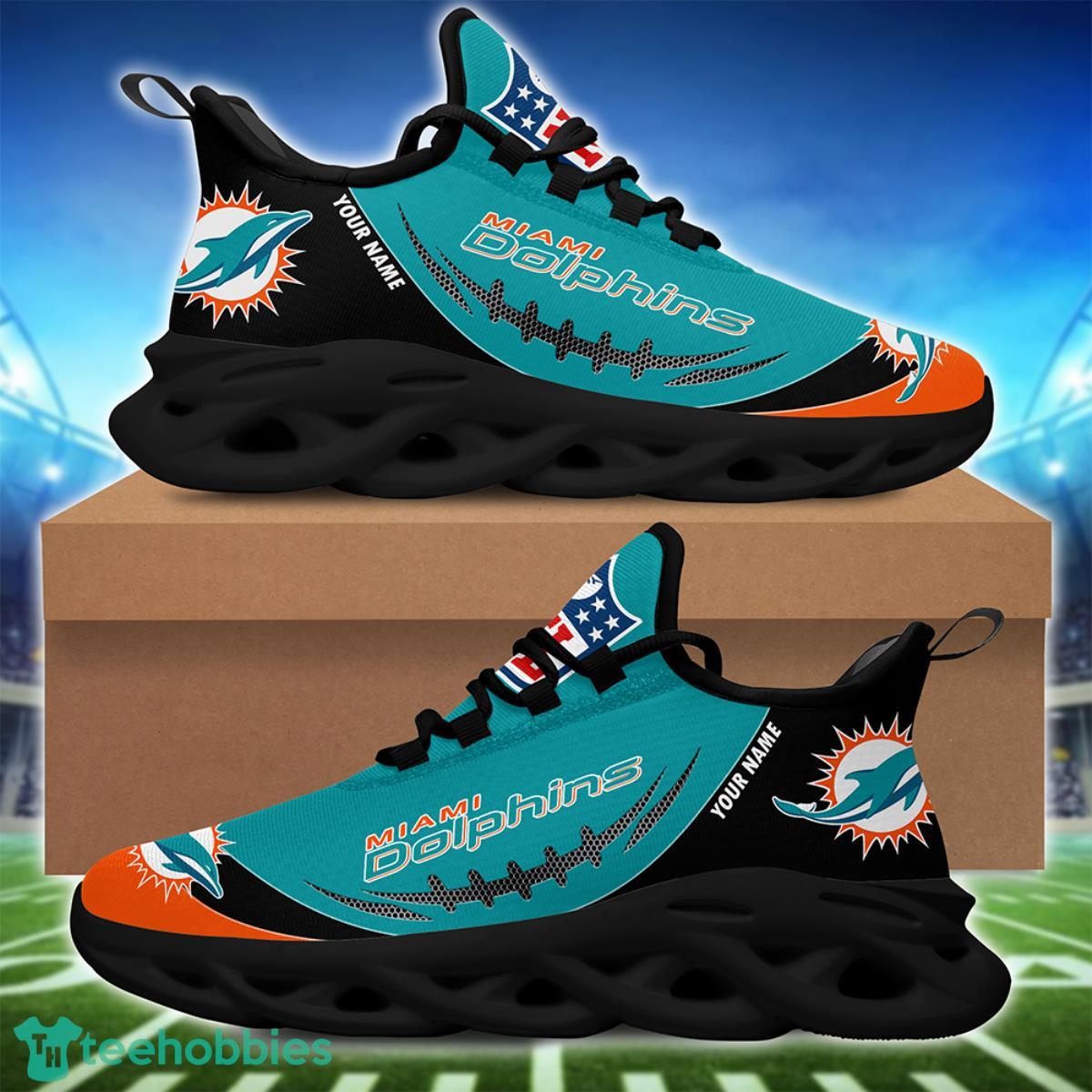 Miami Dolphins NFL Custom Name Unique Max Soul Shoes Gift For Fans