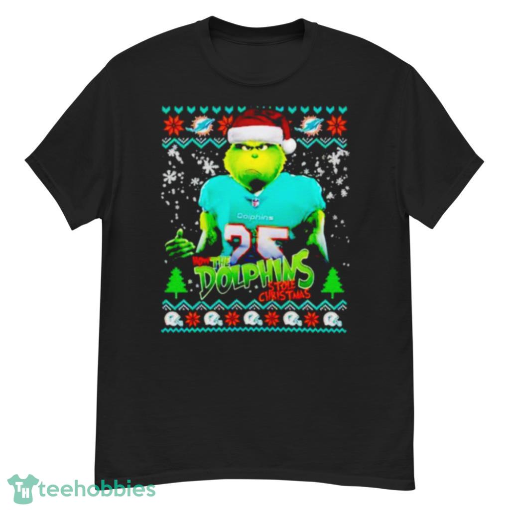 Grinch Miami Dolphins 3D Ugly Christmas Sweater