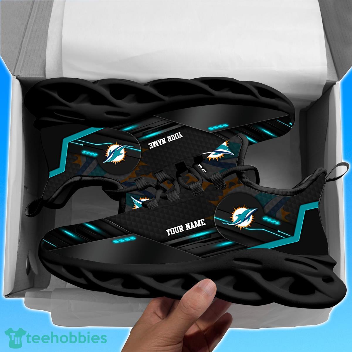 Miami DolphinsPersonalized NFL Sport Black Max Soul Shoes Best Gift For Men And Women Fans Product Photo 2