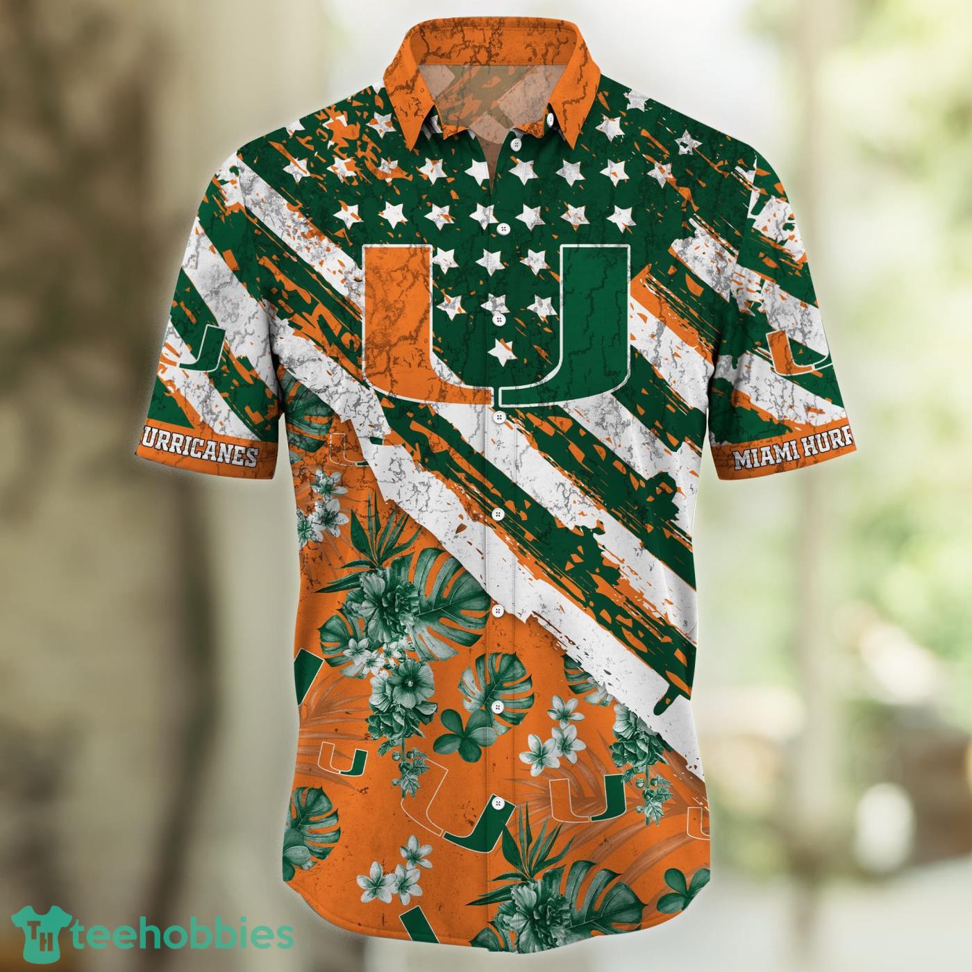 NCAA Miami Hurricanes Flower Cheap Hawaiian Shirt 3D Shirt, Miami Hurricanes  Football Gifts - T-shirts Low Price