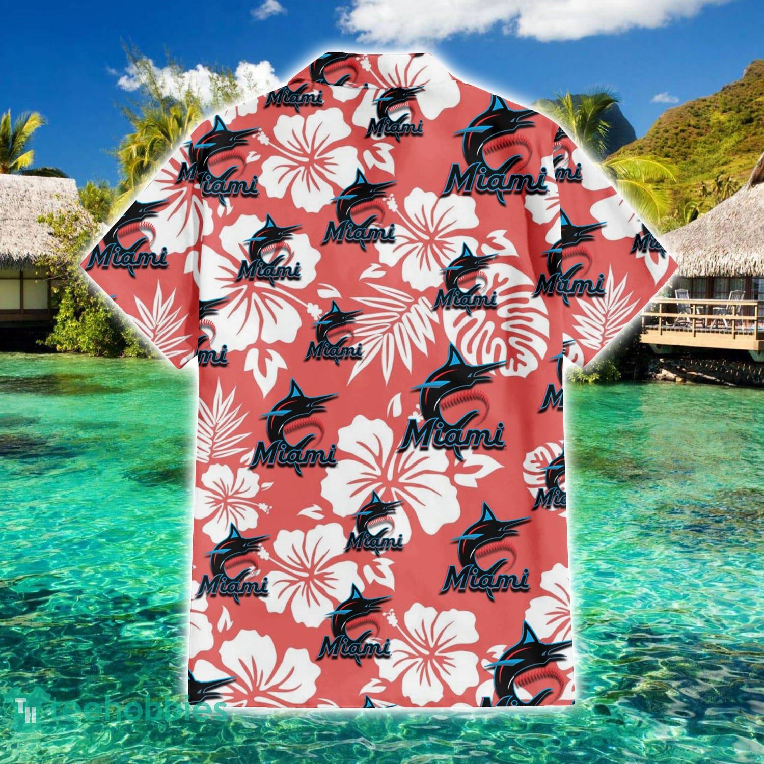 Miami Marlins 3D Hawaiian Shirts flower summer gift for fans