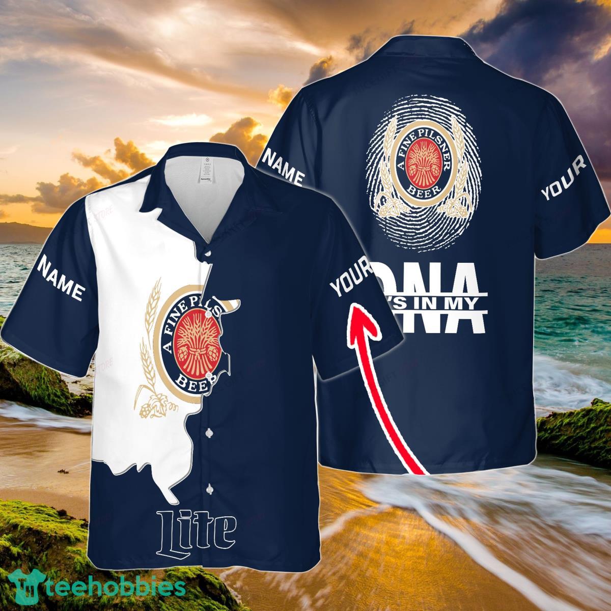 Miller Lite Custom Name It’s In My DNA Hawaiian Shirt Impressive Gift For Men And Women Product Photo 1