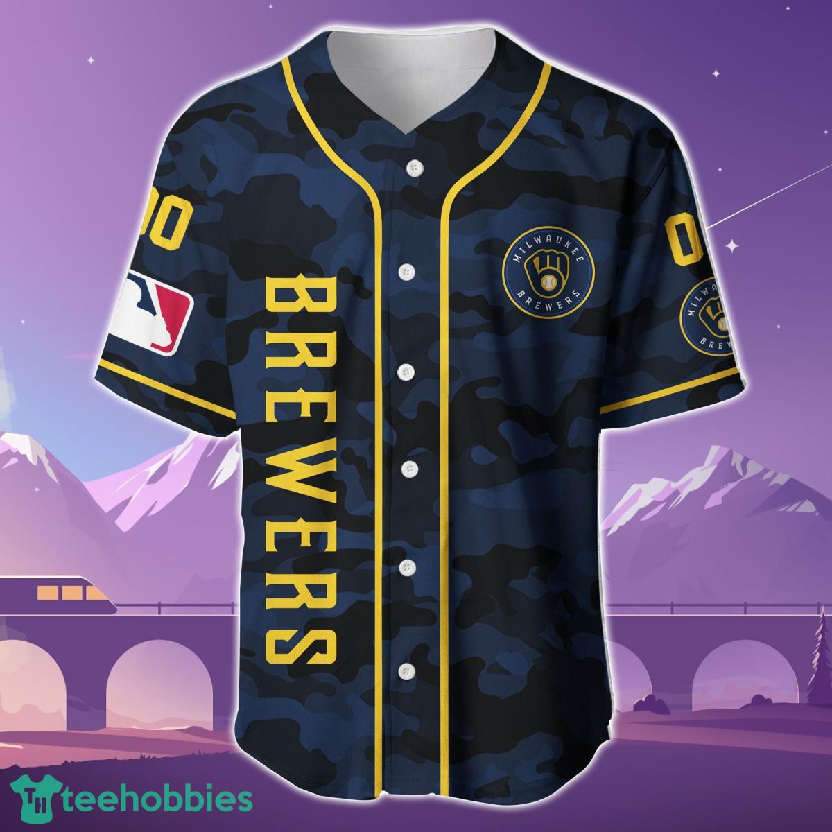 Milwaukee Brewers Custom Name & Number Baseball Jersey Best Gift For Men And Women Product Photo 2