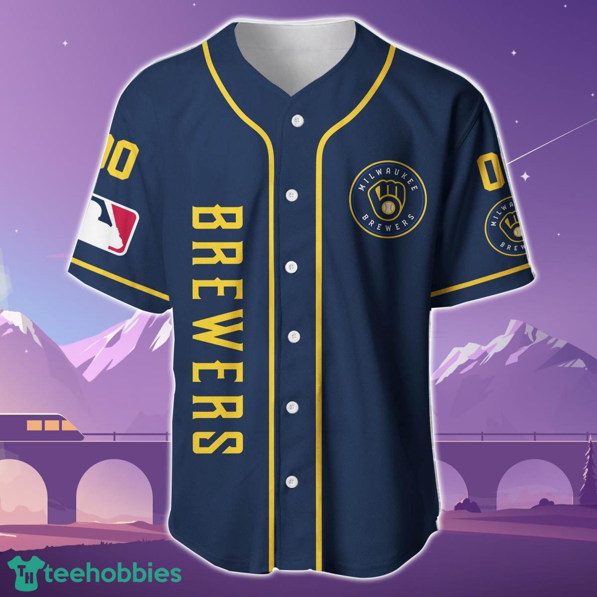 Milwaukee Brewers Custom Name & Number Baseball Jersey Special Gift For Men And Women Product Photo 2