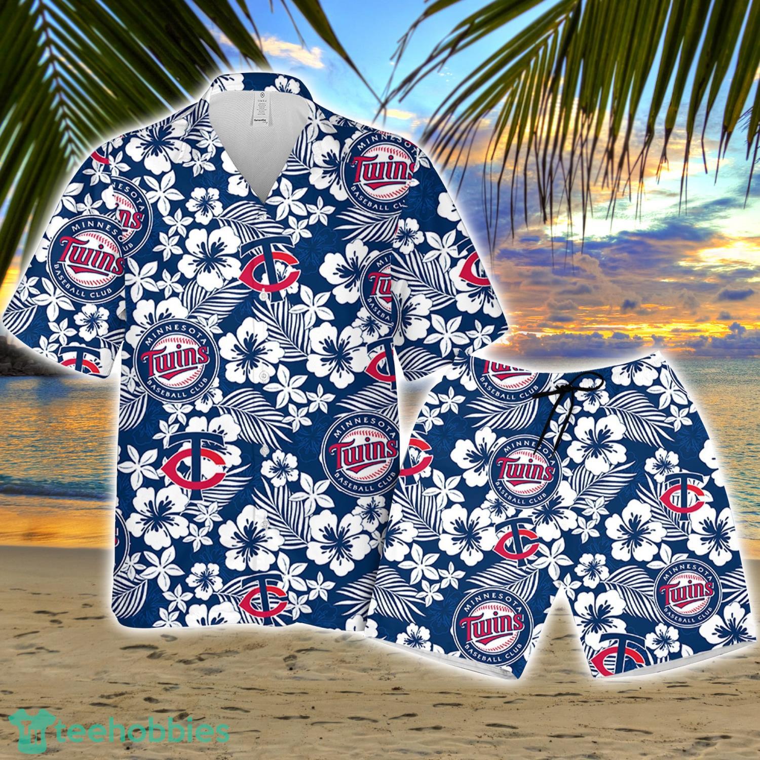 Minnesota Twin Hibiscus Flower Pattern Hawaiian Shirt And Shorts Gift For Summer Product Photo 1