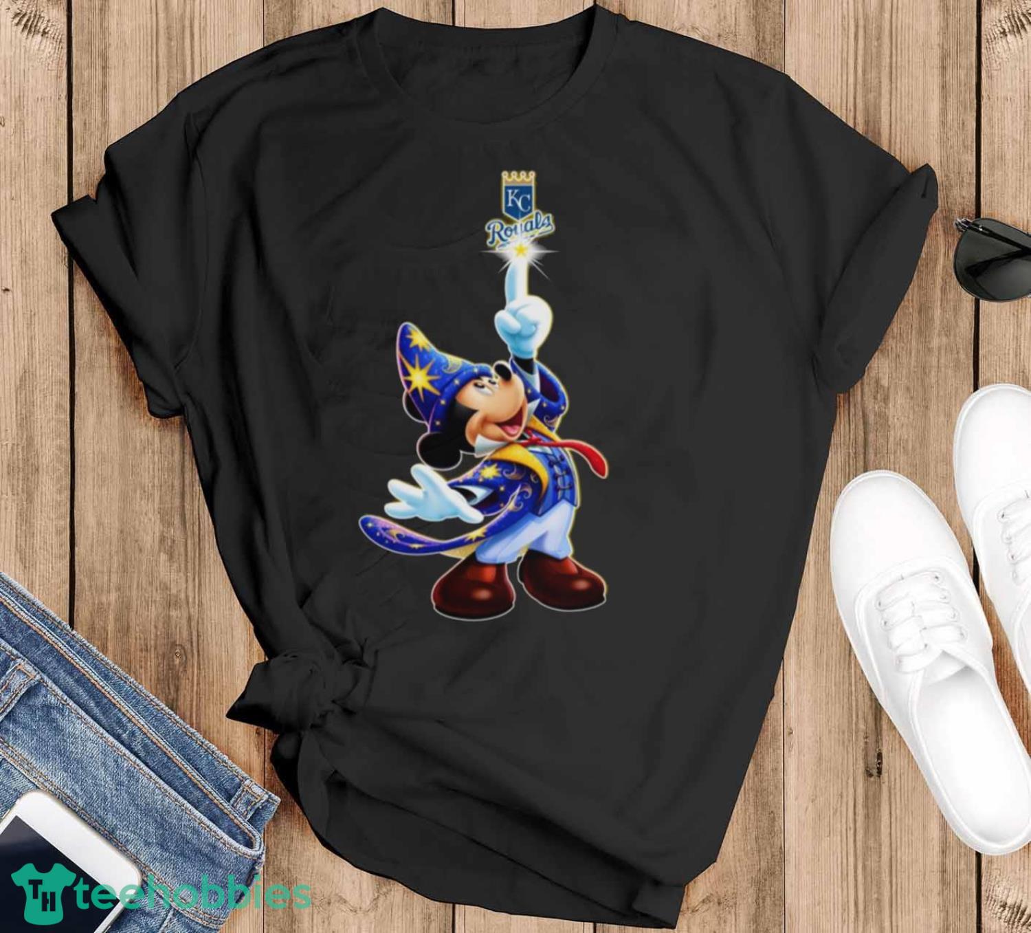 MLB Baseball Kansas City Royals Magic Mickey Disney Shirt T Shirt - Black T-Shirt