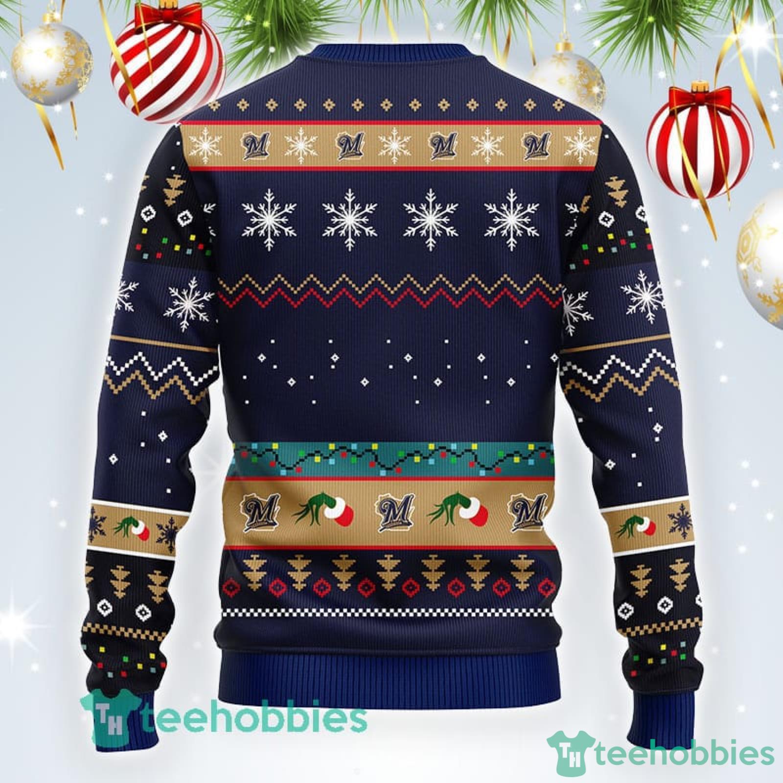 For MLB Fans Milwaukee Brewers Grinch Hand Funny Christmas Gift Men And  Women Ugly Christmas Sweater - Freedomdesign