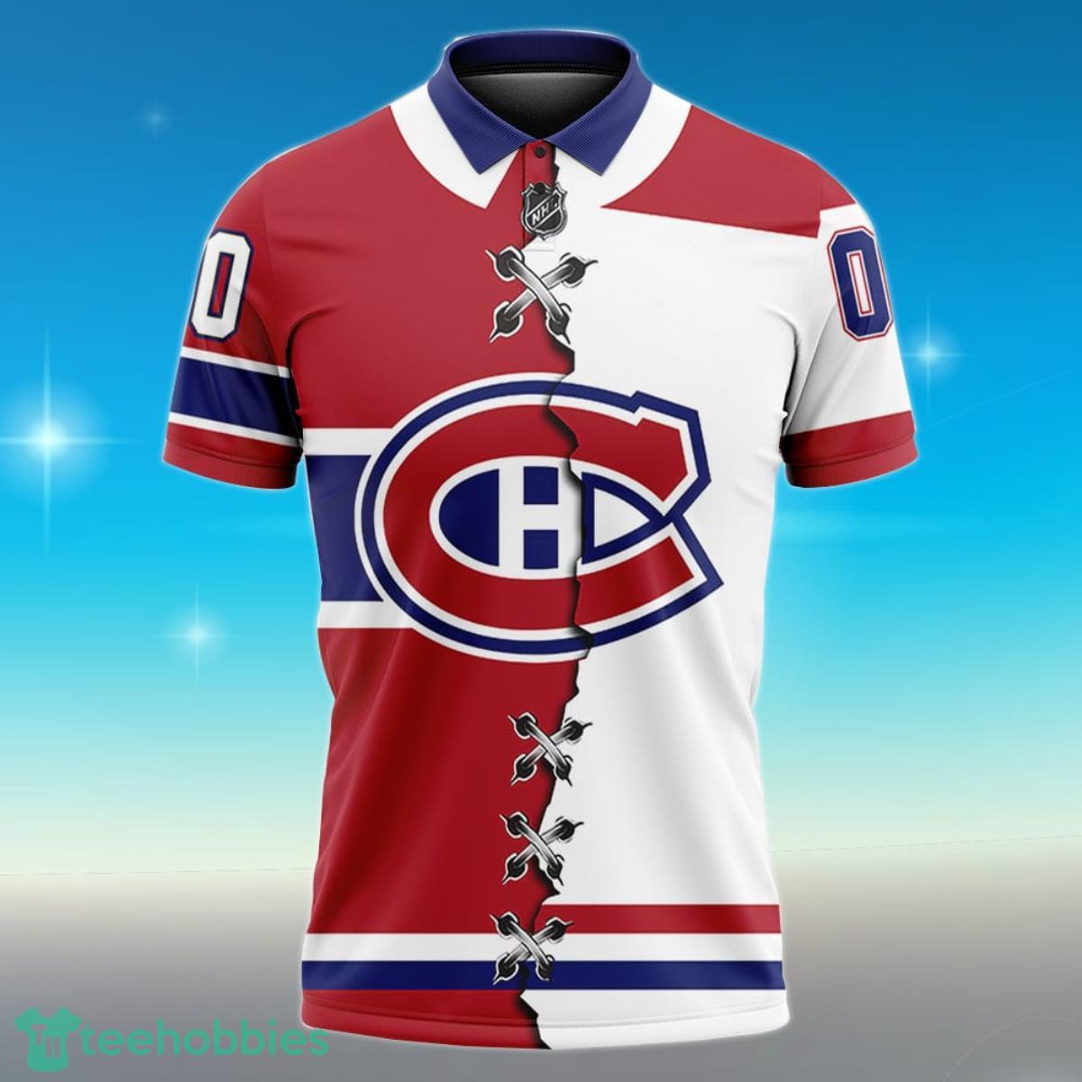 Montreal Canadiens Personalized Name NHL Mix Jersey Polo Shirt Best Gift For Fans Product Photo 2