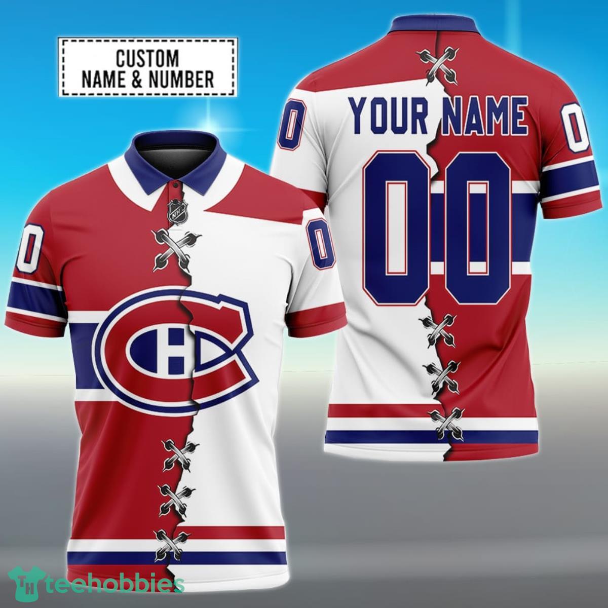 Montreal Canadiens Personalized Name NHL Mix Jersey Polo Shirt Best Gift For Fans Product Photo 1