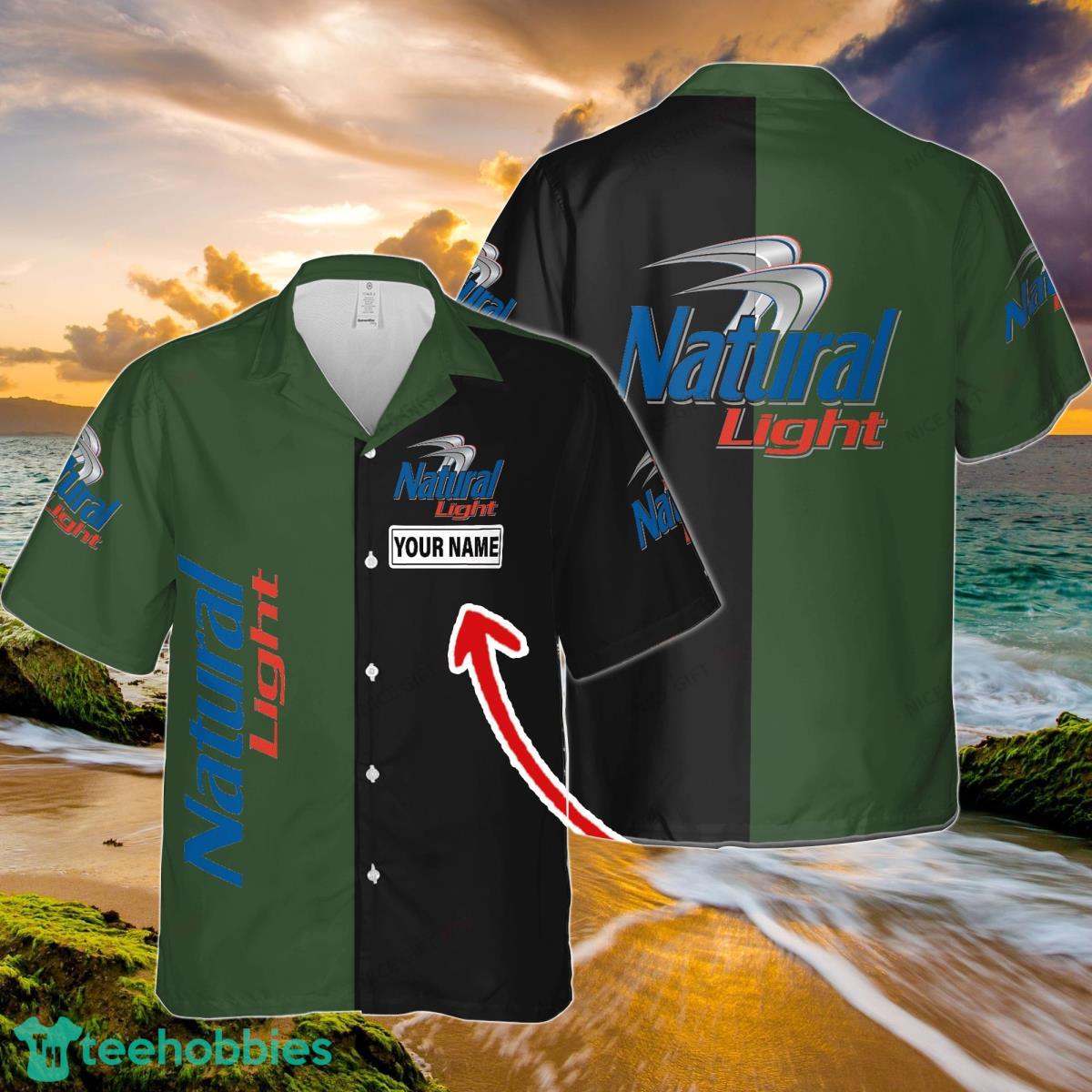 Natural Light Custom Name Hawaiian Shirt Summer Gift Beach Shirt Product Photo 1