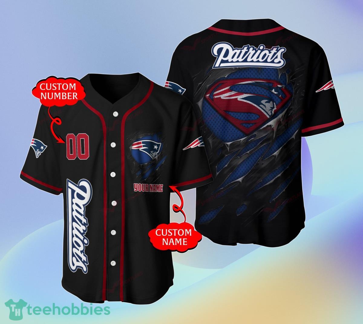 New England Patriots-NFL BASEBALL JERSEY CUSTOM NAME AND NUMBER Special Gift For Men And Women FansSpecial Gift For Men And Women Fans Product Photo 1