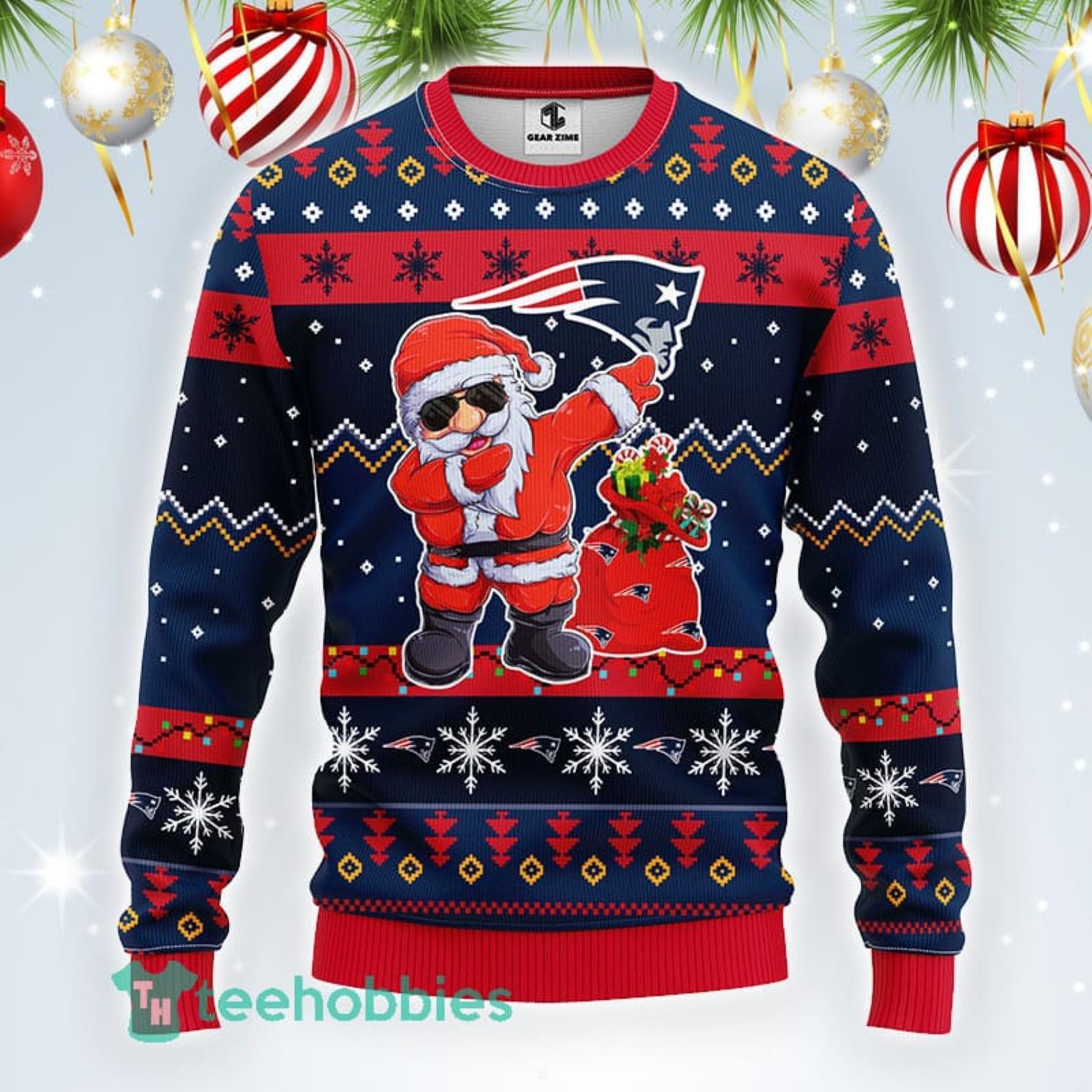 New England Patriots NFL Team Dabbing Santa Claus Funny Ugly