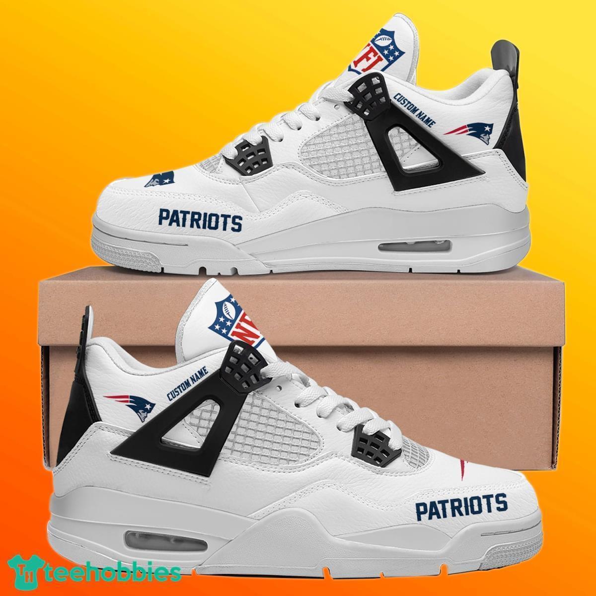 New England Patriots Personalized Name NFL Air Jordan 4 Trending Sneaker Special Gift For Fans Product Photo 1