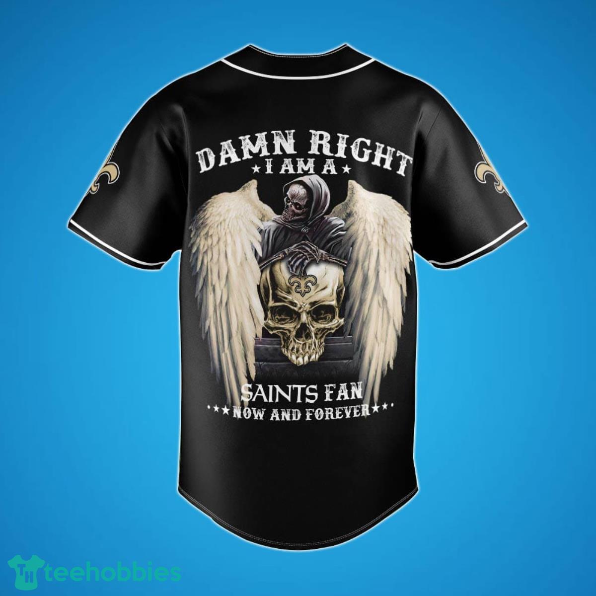 New Orleans Saints Damn Right Skull NFL Custom Name & Number Baseball  Jersey Shirt Fans