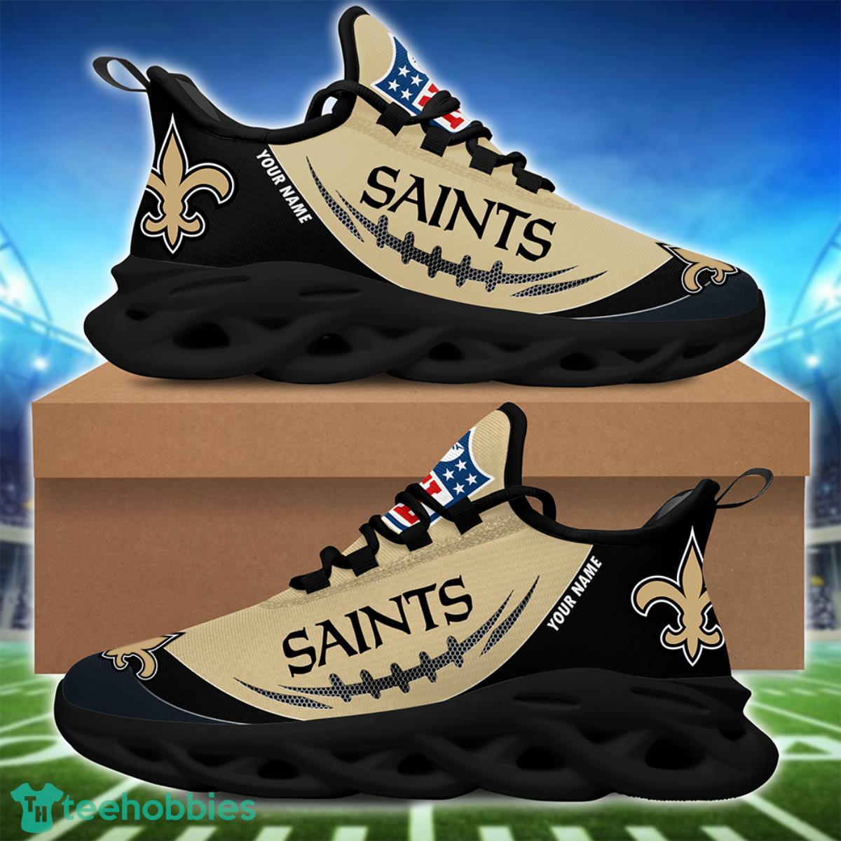 NFL New Orleans Saints Black Logo Sneaker Max Soul Shoes Gift For Fans Sport