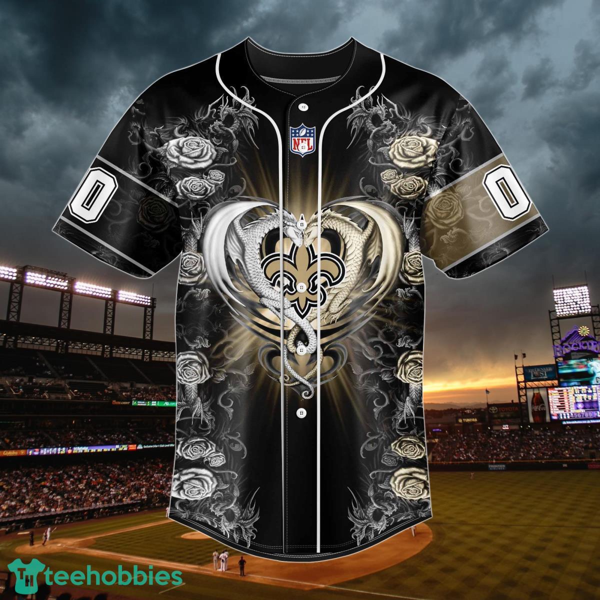 New Orleans Saints NFL Custom Name Baseball Jersey Shirt Gift For