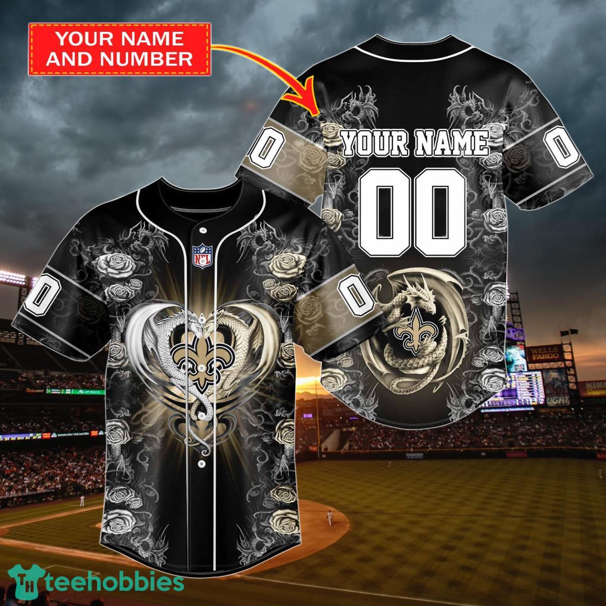 New Orleans Saints Custom Name Baseball Jersey NFL Shirt Best Gift For Fans