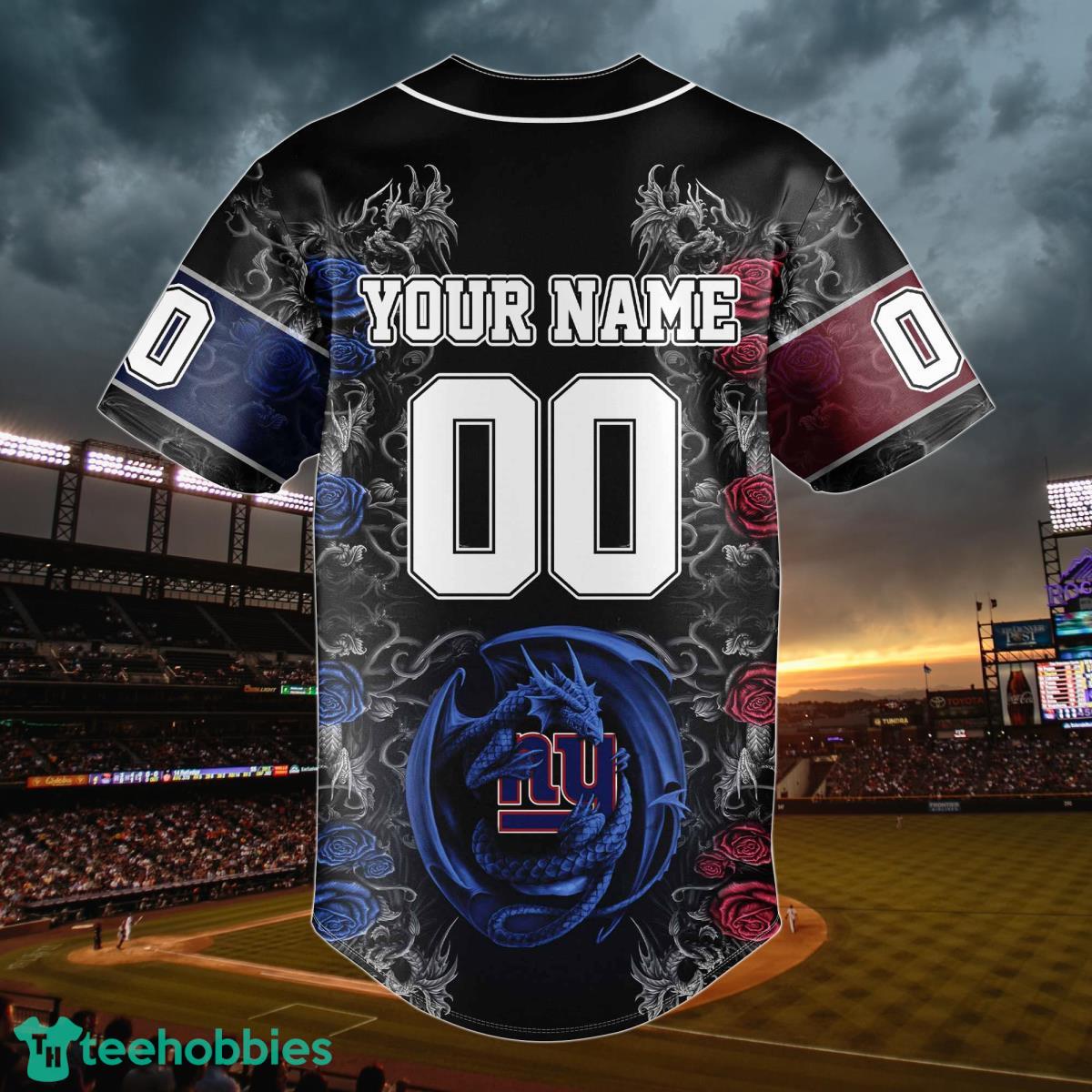 New York Giants Personalized Name & Number NFL Dragon Baseball Shirt Best  Gift Fans